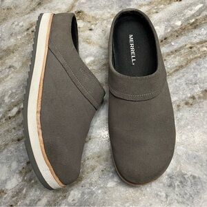 Merrell Juno gray suede clogs mules women's size 9